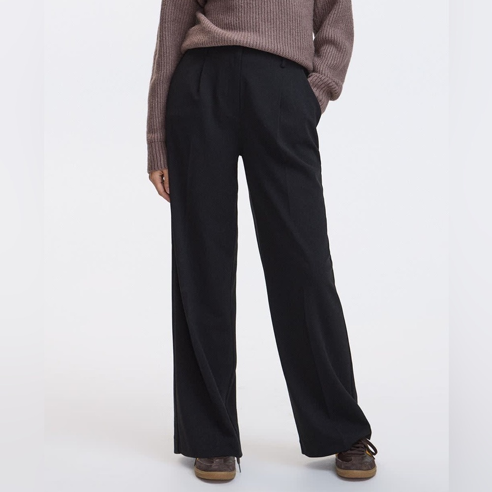 Reitmans Black Wide-Leg Trousers – Women’s Size 11 – Stretch Polyester Blend